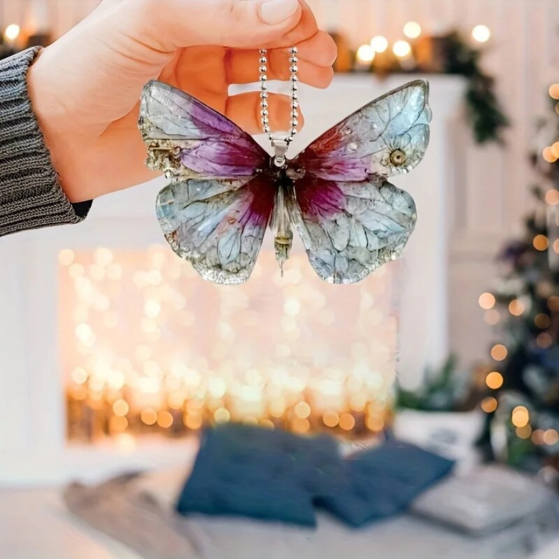 Ασύμμετρο μενταγιόν πεταλούδα, Διακόσμηση με μενταγιόν με δημιουργική αισθητική καθρέφτη αυτοκινήτου, μενταγιόν εορταστική διακόσμηση