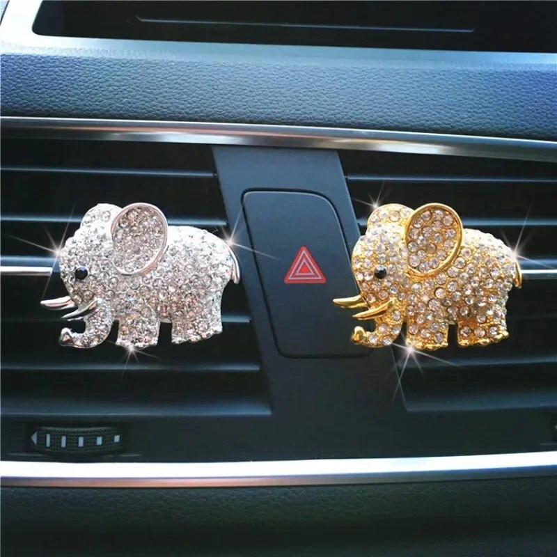 Bling Elephant Car Gaisa Kondicionieris Gaisa Izplūdes Smaržas Clip Auto Smaržas Gaisa Atsvaidzinātājs Diamond Elephant Auto Interjera Apdare