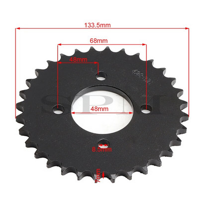 Augstas kvalitātes 428 31/32T 31 zobu 32 zobu 48 mm aizmugurējais ķēdes rats ATV Quad Pit Dirt Bike Buggy Go Kart motociklu piederumi