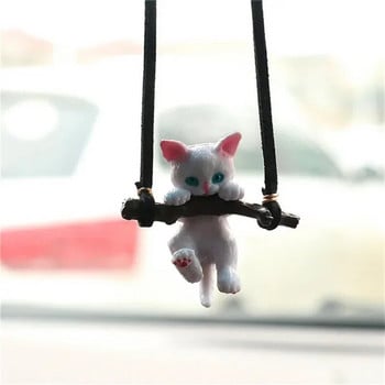 1 бр. Висулка за кола Creative Cute Branch Cat Огледало за обратно виждане Висулка Интериорна декорация на кола за момичета Аксесоари за интериор на кола