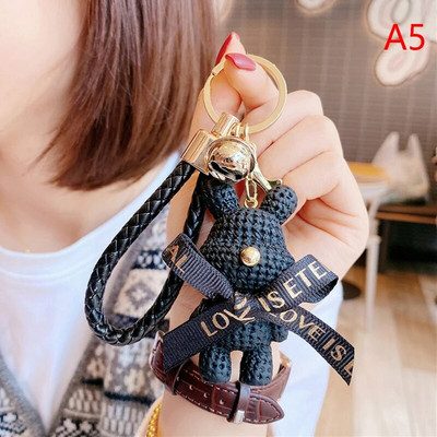 Armas vaigust villane väike karu vibu jänes võtmehoidja pühade auto võtmehoidja tüdrukutele loominguline kingitus kudumine mood nukukoti ripats