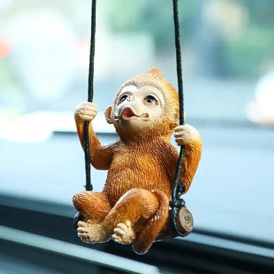 Kreatív autós kiegészítők medál aranyos majom autó visszapillantó tükör medál autó belső dekoráció