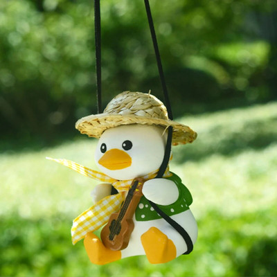 1pcs Car Swinging Duck Toy Ornament Plaster Car Funny Cute Hanging Accessories Auto Hanging Ornament Interior Decoration
