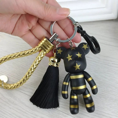 Uus Love Peace Liigutatavad liigesed Karu Võtmehoidja Meeste Nahast Tutt Võtmehoidja Kotil Auto Aksessuaar Naiste Ehted Peokink