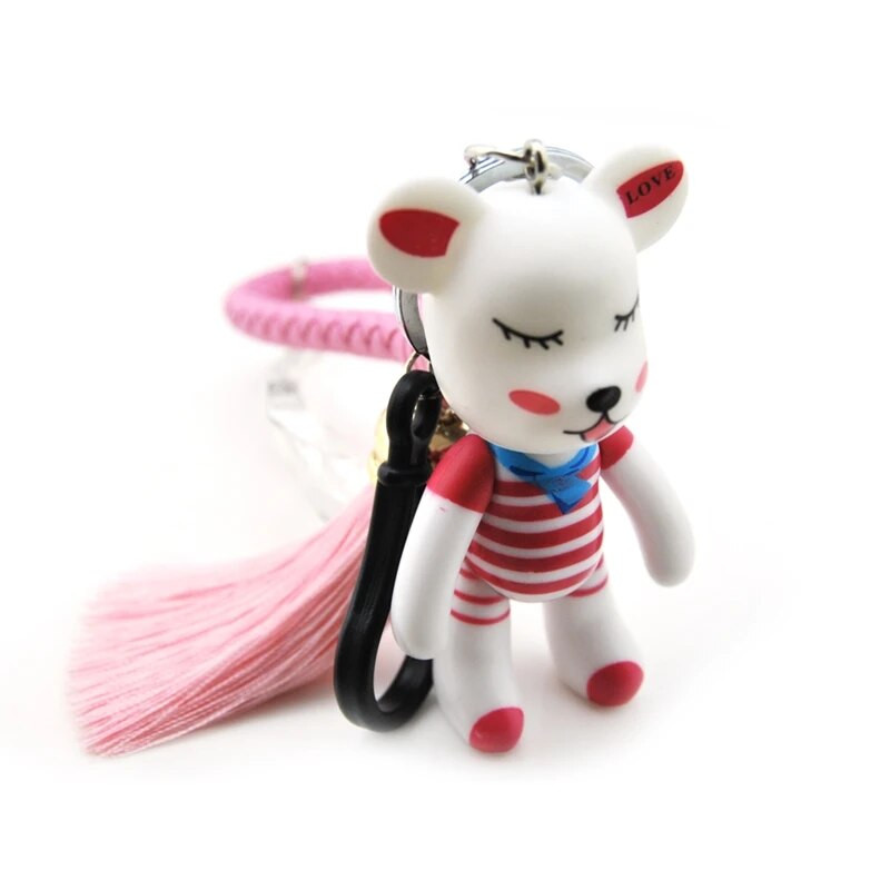 Uus Love Peace Liigutatavad liigesed Karu Võtmehoidja Meeste Nahast Tutt Võtmehoidja Kotil Auto Aksessuaar Naiste Ehted Peokink