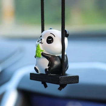 Κρεμαστό μενταγιόν αυτοκινήτου Swing Panda Κρεμαστά στολίδια καθρέφτη αυτοκινήτου οπισθοπορείας Κρεμαστά στολίδια Swing Panda Διακοσμητικά αξεσουάρ αυτοκινήτου