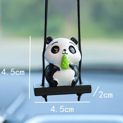 Swing Panda Car Pendant Car Rearview Mirror Hanging Ornaments Swing Panda Pendant Automobile Decoration Accessories