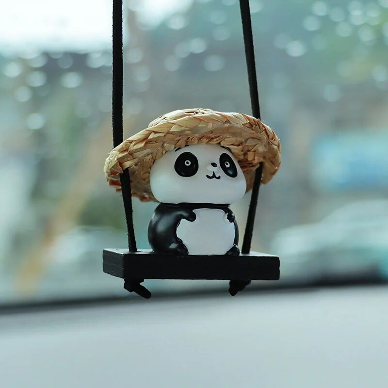 Swing Panda auto ripats auto tahavaatepeegli rippuvad kaunistused Swing Panda ripatsiga autode kaunistustarvikud