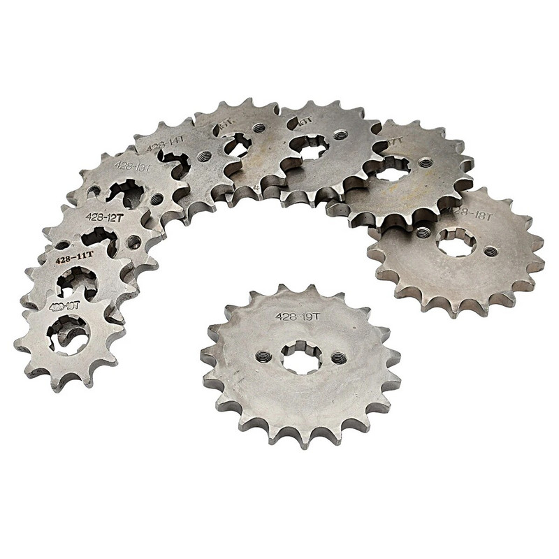 428# 17mm fogas első motor lánckerék 10 11 12 13 14 15 16 17 18 19T motorkerékpárhoz Dirt Pit Bike ATV Quad Go Kart Buggy Scooter