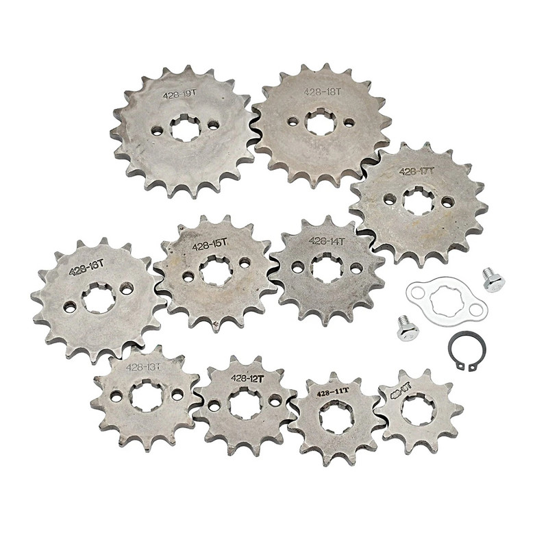 428# 17mm fogas első motor lánckerék 10 11 12 13 14 15 16 17 18 19T motorkerékpárhoz Dirt Pit Bike ATV Quad Go Kart Buggy Scooter