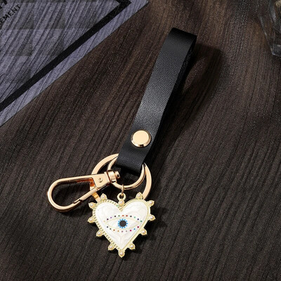 Heart Turkey Evil Eye PU-nahast võtmehoidja võtmehoidja Naised Mehed Sinine silmakott Auto Airpods kasti võtmerihm vöökoht rahakott võlu ehted