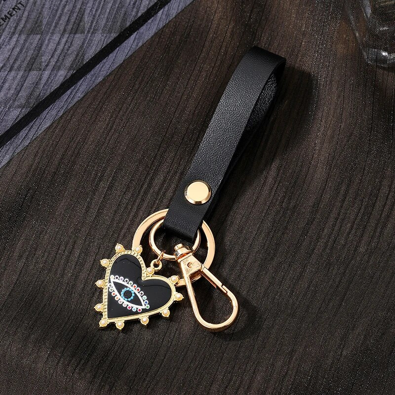 Heart Turkey Evil Eye PU-nahast võtmehoidja võtmehoidja Naised Mehed Sinine silmakott Auto Airpods kasti võtmerihm vöökoht rahakott võlu ehted