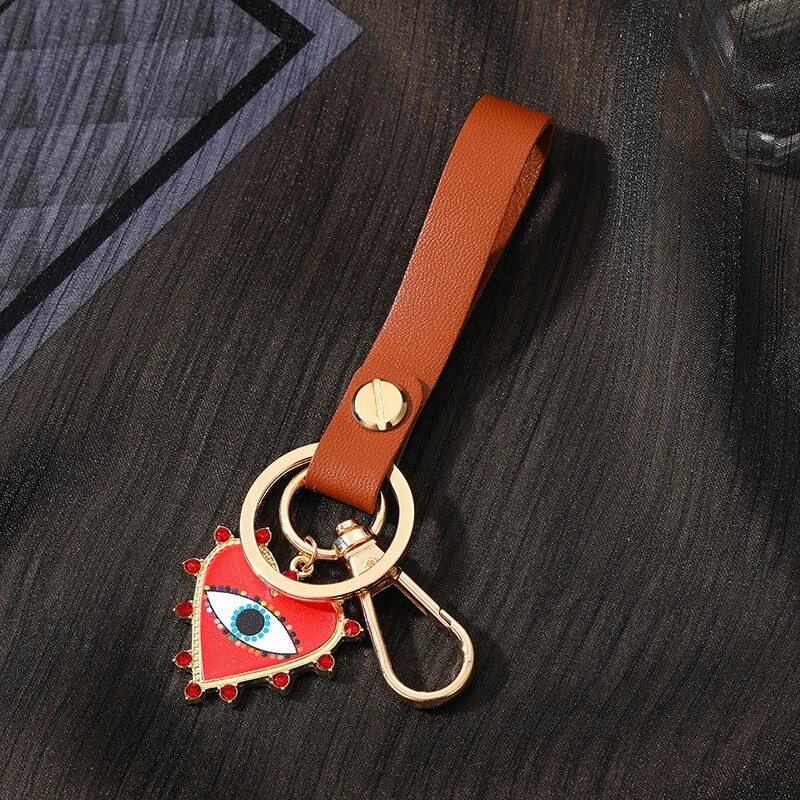 Heart Turkey Evil Eye PU-nahast võtmehoidja võtmehoidja Naised Mehed Sinine silmakott Auto Airpods kasti võtmerihm vöökoht rahakott võlu ehted