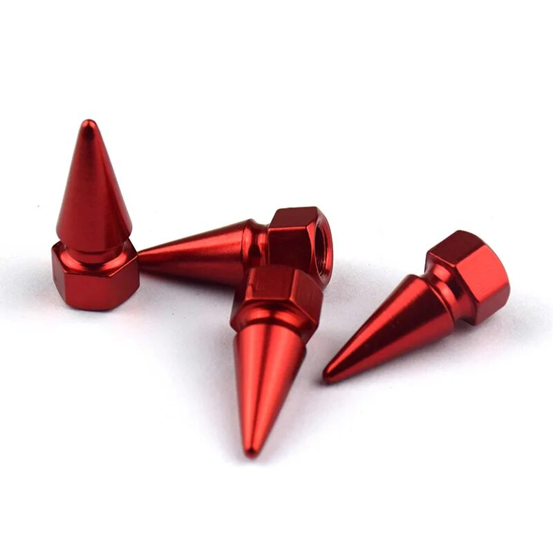 Automašīnu veidošanas piederumi 4gab sakausējuma alumīnija riepu vārstu vāciņi automašīnu velosipēdam motociklam vārsta kāta pārsegi riteņu gaisa aizsardzības vāciņš