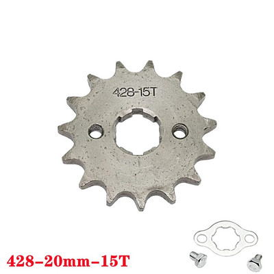 428# ķēdes 20 mm priekšējais dzinēja zobrats ATV Quad Dirt Bike motociklam 10T 11T 12T 13T 14T 15T 16T 17T 18T 19T 20T 21T 22T 23T