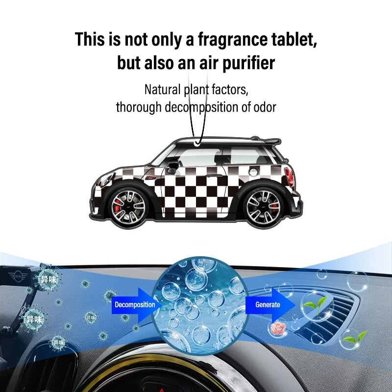 Automudeli aroomiteraapia ripats, sisekujunduse kleebis Automudeli tahavaatepeegli ripats MINI Cooper F55 F56 R55 R56 F60 jaoks