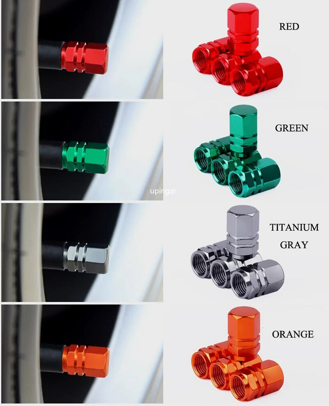 Alumīnija sakausējuma automašīnu riteņu riepu vārstu vāciņi Riepu loka kāta vāki gaisa putekļu ūdensnecaurlaidīgi automašīnām motocikliem kravas automašīnām velosipēdiem