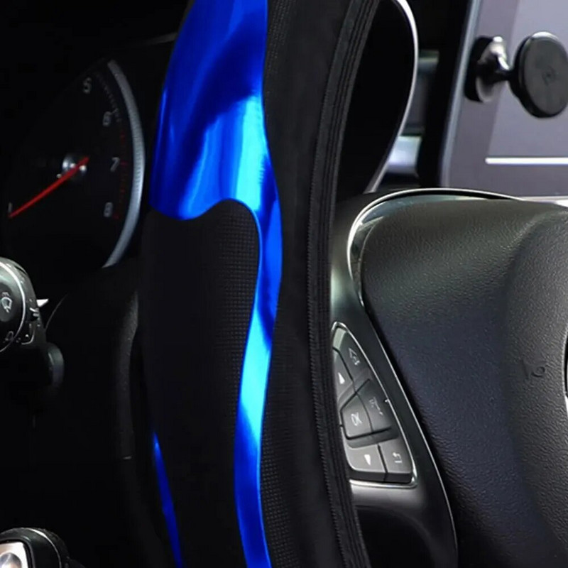 Shiny Skin PU ādas dinamiski automašīnu aksesuāri bez iekšējā gredzena stūres pārsega, piemēroti 14,5-15 collām