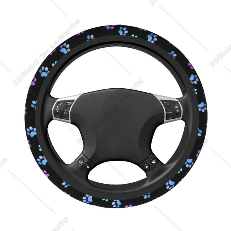 Mancsnyomat kormánykerék burkolat 15 hüvelykes lila Galaxy neoprén csúszásgátló aranyos autós kormánykerék markolatvédő autós kiegészítők