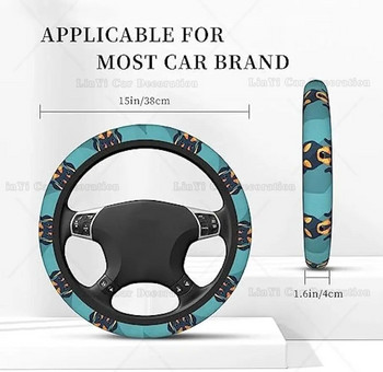 Κάλυμμα τιμονιού αυτοκινήτου Dog Dachshund για γυναίκες Άνδρες Χαριτωμένο ελαστικό κάλυμμα τιμονιού αυτοκινήτου Universal 15 ιντσών που ταιριάζει στο πιο όχημα