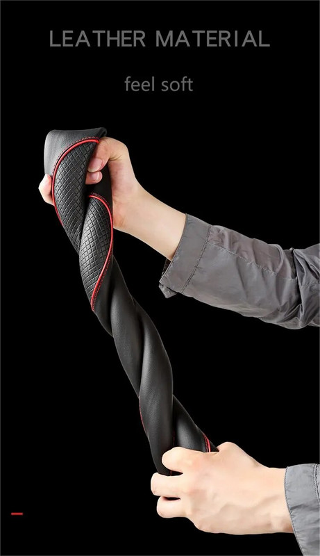 Täisnahast õmblusjoonega auto roolikate, kolmemõõtmeline libisemisvastane, lihtne ja moodne. Sobib autodekoratsiooniks