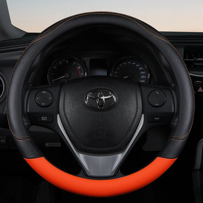 PU-nahast kontrastvärvi auto roolikate, higi neelav, kulumiskindel ja libisemiskindel, universaalne igal aastaajal