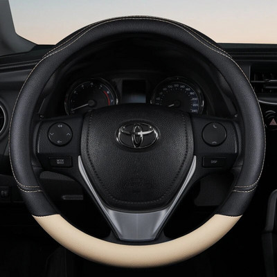 PU-nahast kontrastvärvi auto roolikate, higi neelav, kulumiskindel ja libisemiskindel, universaalne igal aastaajal