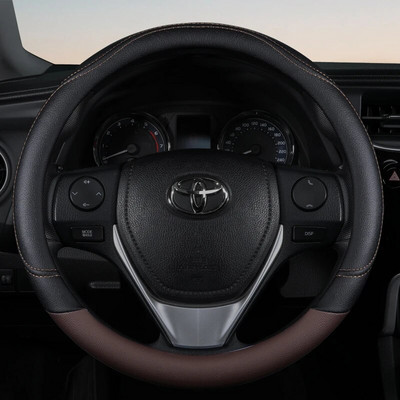 PU-nahast kontrastvärvi auto roolikate, higi neelav, kulumiskindel ja libisemiskindel, universaalne igal aastaajal