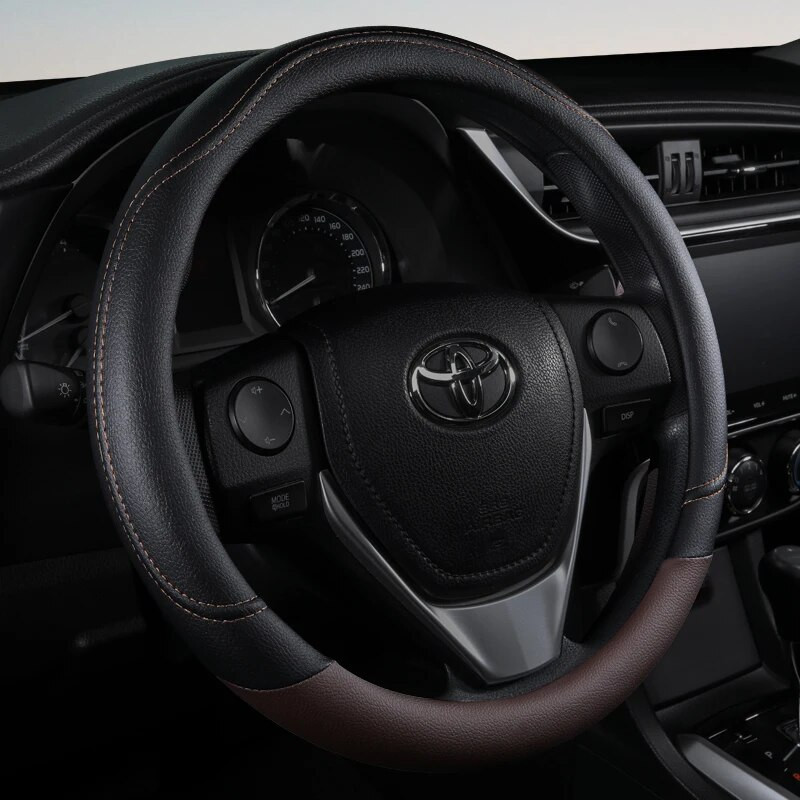 PU-nahast kontrastvärvi auto roolikate, higi neelav, kulumiskindel ja libisemiskindel, universaalne igal aastaajal