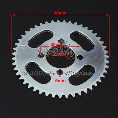 25H 47T ketiratas 3/4 auku taga Mini Moto ATV Quad Dirt Pit Pocket Bike Cross 47cc 49cc osad