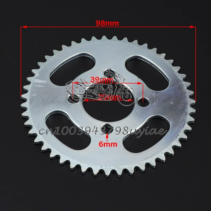 25H 47T ketiratas 3/4 auku taga Mini Moto ATV Quad Dirt Pit Pocket Bike Cross 47cc 49cc osad