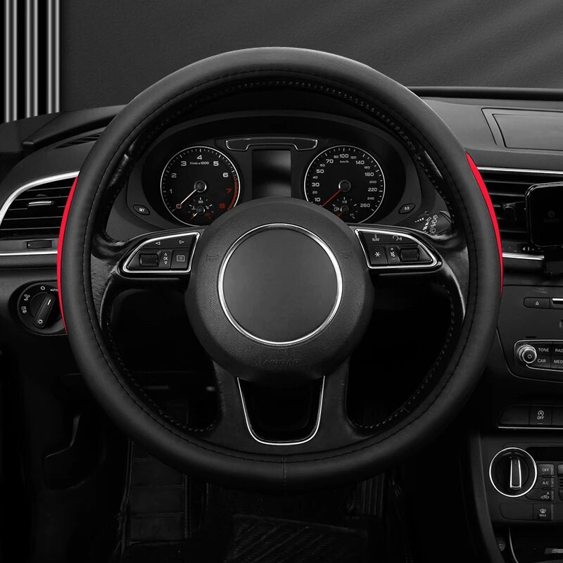 Bőr autó kormánykerék burkolat Finom bőr textúrájú Kényelem Tapintás és kopásálló Minden évszakban univerzális