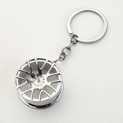 Creative Gear Head Keychain Ātruma ātrumkārbas atslēgu piekariņš automašīnas atslēgai Turbo Hub Bremžu diska piekarināmais Amortizators Atslēgu turētāja ķēdes gredzens
