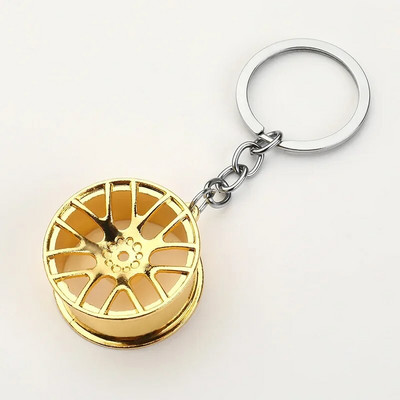 Creative Gear Head Keychain Ātruma ātrumkārbas atslēgu piekariņš automašīnas atslēgai Turbo Hub Bremžu diska piekarināmais Amortizators Atslēgu turētāja ķēdes gredzens