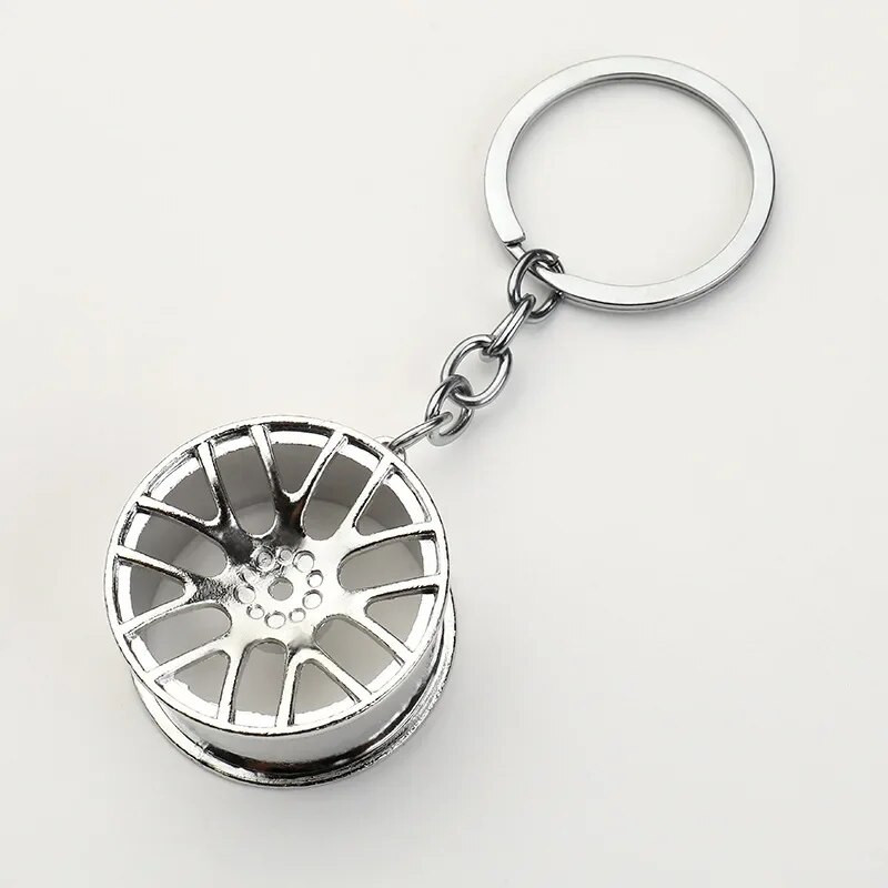 Creative Gear Head Keychain Ātruma ātrumkārbas atslēgu piekariņš automašīnas atslēgai Turbo Hub Bremžu diska piekarināmais Amortizators Atslēgu turētāja ķēdes gredzens