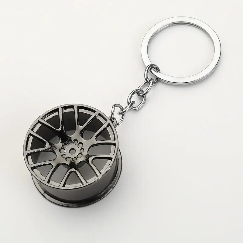 Creative Gear Head Keychain Ātruma ātrumkārbas atslēgu piekariņš automašīnas atslēgai Turbo Hub Bremžu diska piekarināmais Amortizators Atslēgu turētāja ķēdes gredzens