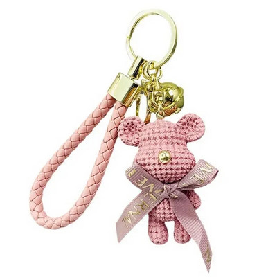 Cute Bear Keychain Porai Dovanų Raktų Pakabukas Gyvūnų Lėlės Raktų Pakabukas Krepšiams Kūrybinga mada Šaunūs automobilių aksesuarai pakabukas moterims