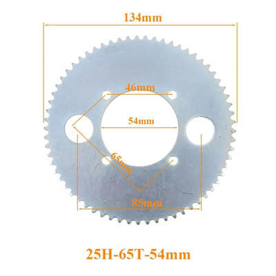 25H ķēde 65T zobs 29mm/54mm aizmugurējā zobrata plāksne 47cc 49cc Mini Moto ATV Quad Dirt Pit Pocket Moto Motorollera daļām