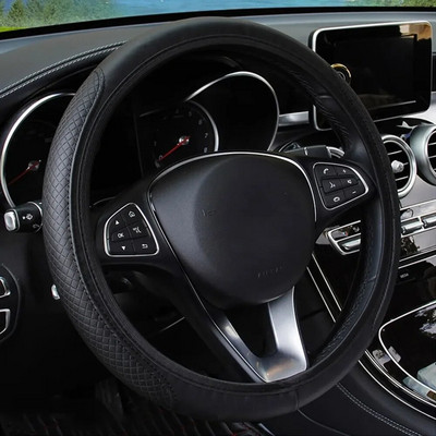 Automašīnas stūres rata pārsegs elpojošs pretslīdes tīkls automašīnas stūres rata pārsegs, āda, automobiļu stila salona piederumi 37-39 cm