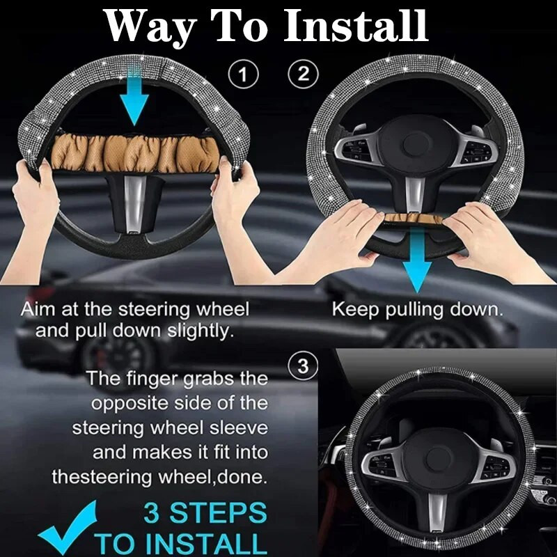 Bling Blingi teemantkividest auto rooli kate 37/38 cm auto interjööri aksessuaarid naiste korpus Auto stiil neljal aastaajal