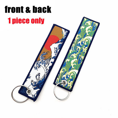 JDM privjesak za ključeve Hokkaido Waves modne oznake izvezeni kratki platneni auto držač privjesak za more Sunce Honda Toyota Auto privjesak
