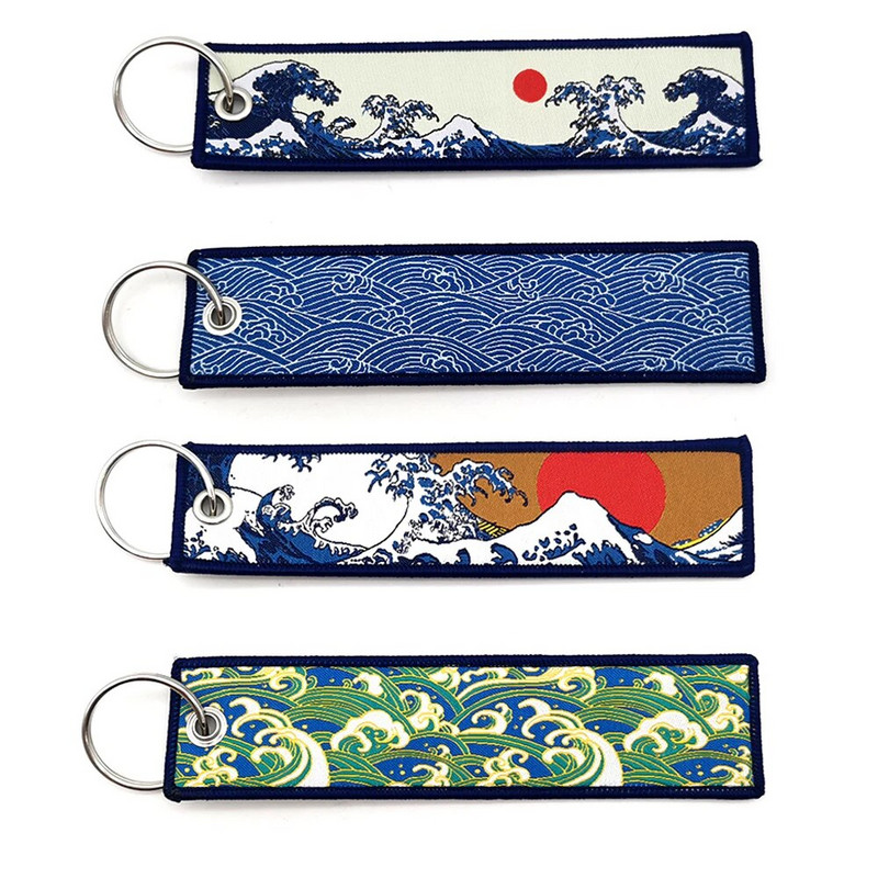 JDM privjesak za ključeve Hokkaido Waves modne oznake izvezeni kratki platneni auto držač privjesak za more Sunce Honda Toyota Auto privjesak