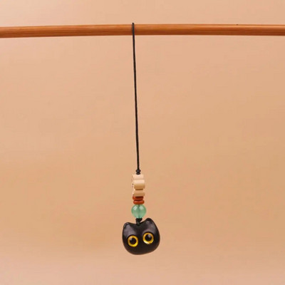 Σανδαλόξυλο Ξύλινο Μπρελόκ Lucky Cat Retro Cute Αλυσίδα κινητών Ξύλινη Τσάντα Κρεμαστό Αξεσουάρ Κλειδιά αυτοκινήτου Κρεμαστό Γούρια