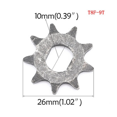 T8F/25H 9T 11T 9 11 οδοντωτό γρανάζι 10mm για Mini Dirt Pit Bike 47cc 49cc Razor EVO 500W 1000W Electric Scooter Μοτοσικλέτα