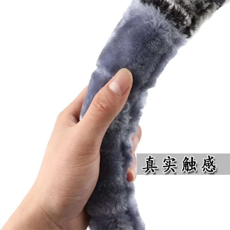 Ziemas īpaši mīksts plīša automašīnas stūres pārsegs universāls, silta mākslīgās kažokādas auto stūre uz stūres 37/38 cm