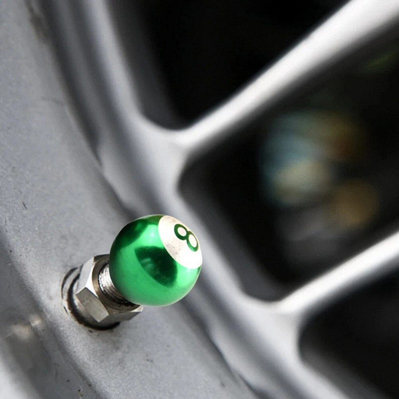 4 tk alumiiniumsulamist rehvi klapivarre korgid piljard, must 8 palli kujuga auto auto veoauto jalgratta ratas universaalne õhuklapi varre korgid