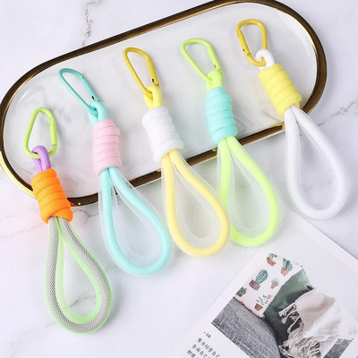 Braided Lanyard Two-color Buckle Fluorescent Color Phone Strap Bags Ornaments Rope Pendant Universal Phone Charm Keychain