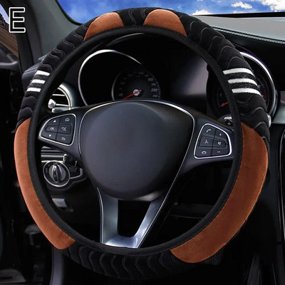 Plīša automašīnas stūres rata pārsegs, mazs, 38 cm, elastīgs, silts pretslīdes riteņa pārsegs Automašīnas stila auto aksesuāri sievietēm