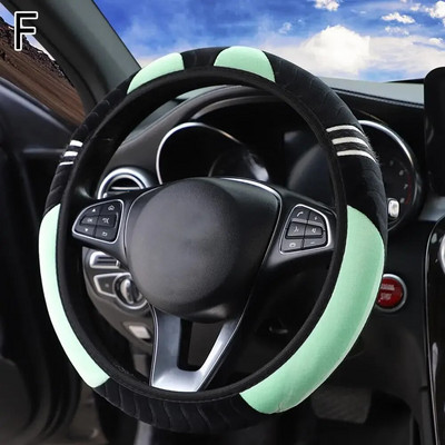 Plīša automašīnas stūres rata pārsegs, mazs, 38 cm, elastīgs, silts pretslīdes riteņa pārsegs Automašīnas stila auto aksesuāri sievietēm