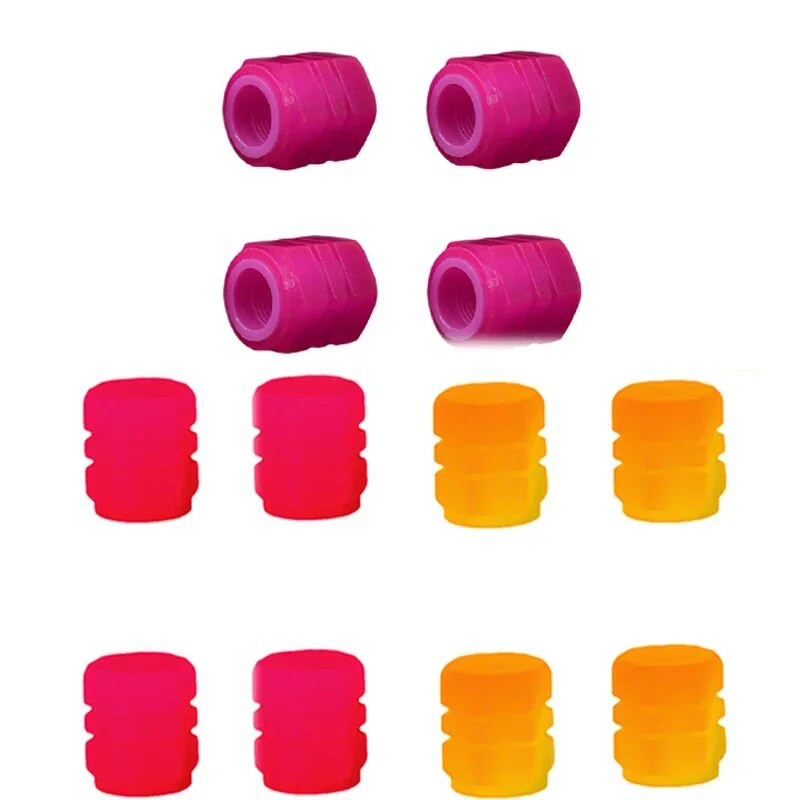 4 tk helendavad autod rattarehvide ventiilid rehvivarred universaalsed rehvide klapikorgid punased/sinised/rohelised uuendatud autotarvikud